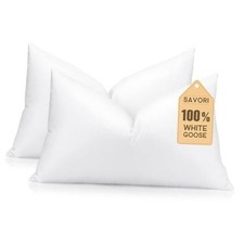 14x22 Lumbar Pilow Insert, Set of 2 Down Feather 14x22 Euro Pillow 14x22 Inch