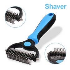 2 Sided Pet Grooming Brush Undercoat Rake Deshedding Brush Comb for Dogs Cats