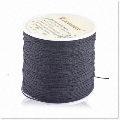 Black 0.8mm Braided Nylon Cord for Knotting and Braiding