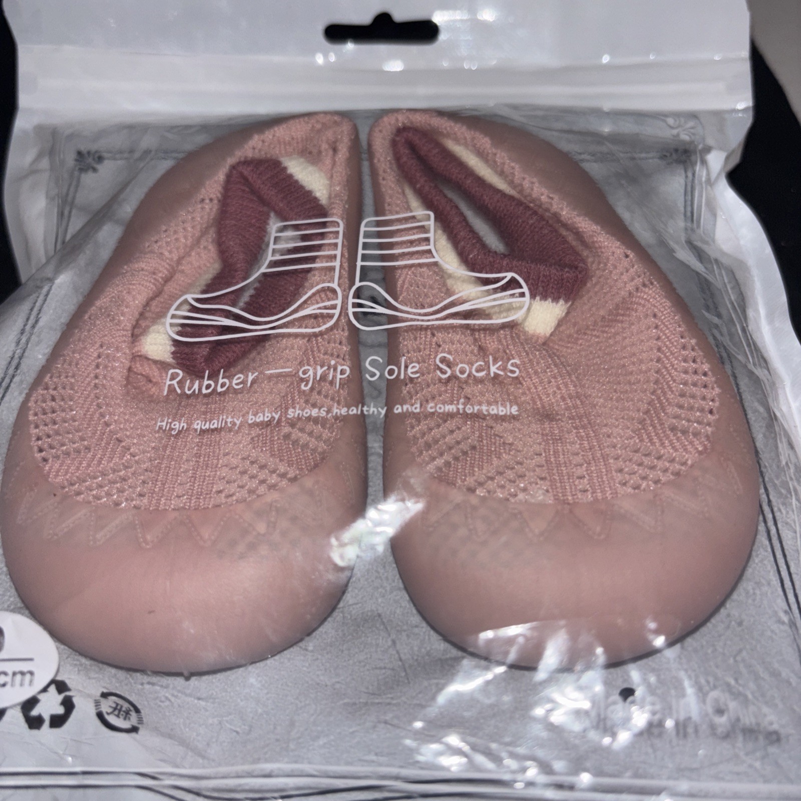 SAOLA TINY EXPLORINGS Calzini Scarpe da Neonato con Suola Grip in Gomma Rosa Taglia 5