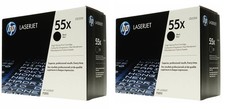 2 Genuine UNUSED HP 55X Toners Never Put into a Printer CE255X UNUSED OPEN BOX 