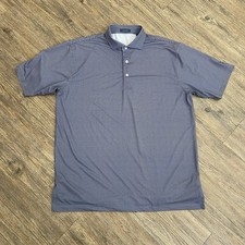 Turtleson Golf Performance Gray Blue Houndstooth Short Sleeve Polo Mens Large L