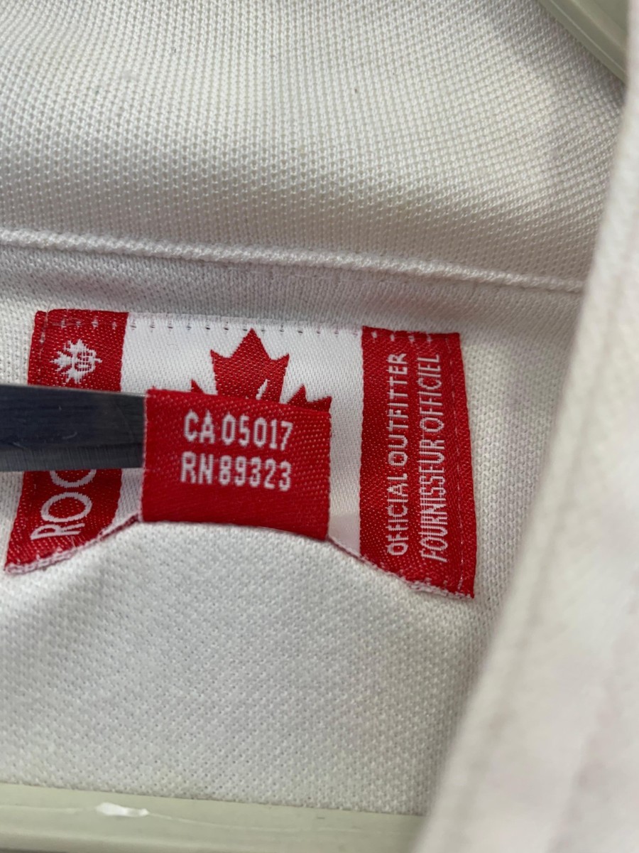 Roots Team Canada Olympic Track Jacket White Red Full Zip Official