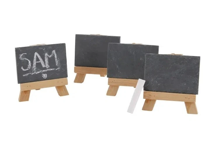 4x MINI CHALKBOARD PLACEHOLDER SLATE NAME SIGN PARTY WEDDING EVENTS WITH EASEL - Image 4 of 4