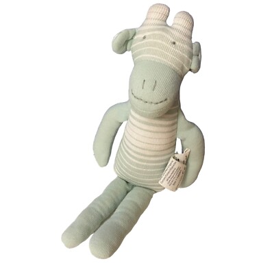 Under the Nile Organic Cotton Sea Breeze Ombre Stripe Baby Giraffe Toy 10'' Tall