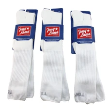 New TONY LAMA Size 9-11 White 3 Pairs Over the Calf Men's Ribbed Boot Socks