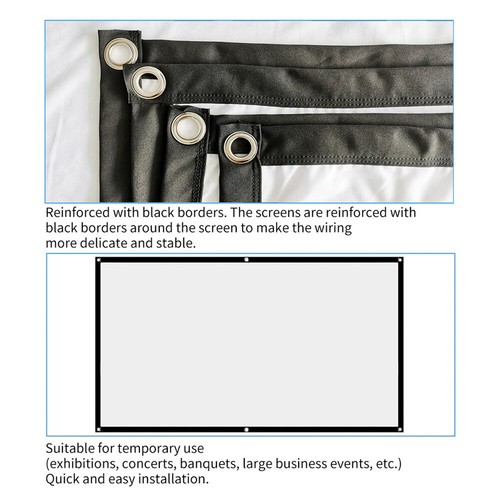 Simple Projector Curtain Home Theater Office 16:9 HD Display Projection Screen - Picture 5 of 17