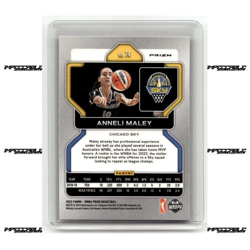 2022 Panini Prizm WNBA - Green Prizm #74 Anneli Maley Rookie SP - Picture 2 of 2