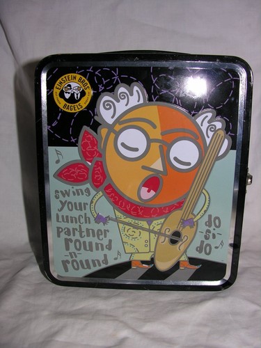 Einstein Bros Bagels 2002 Tin Metal Lunch Box 8 x 7 x 4 inches Good Condition - Picture 4 of 5