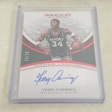 2016-17 Immaculate Collection Terry Cummings Autograph #ed/25 - Milwaukee Bucks