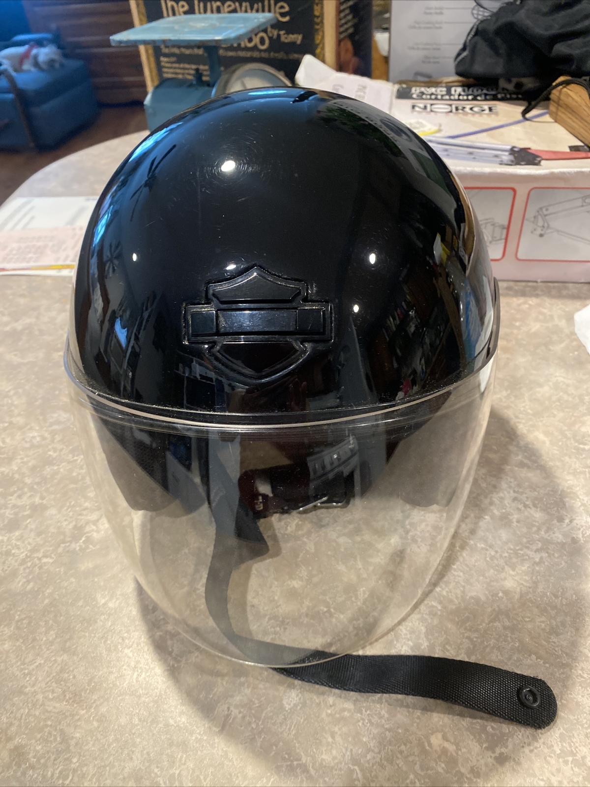 Harley Davidson Jet II Adult Black 1/2 Dome Motorcycle Helmet Size