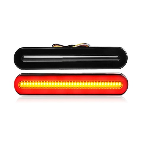 2x 9.17inch Red/Amber Oval LED Truck Trailer Stop Tail Brake Lights Flowing Turn - Picture 11 of 12