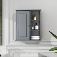 Bathroom Wall Cabinet 28x24 Inch Wooden Medicine Cabinet Over the Toilet Storage