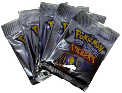 Lot of (5) 1999 Pokemon Artbox Stickers Series 1 Factory Sealed Booster Packs