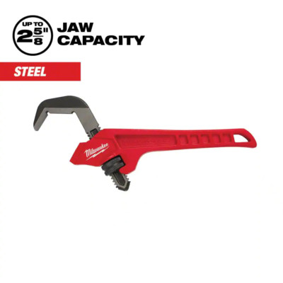 Milwaukee 12 Inch Pipe Wrench Steel Offset Hex Plumbing Plumbers Hand Tool Work