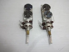 2 NOS Dual Gang Potentiometer W/ Dual Push shaft Switches 2.7/1.2 MΩ & 3.3/1 MΩ