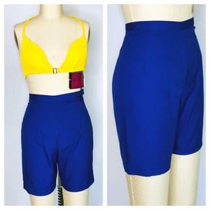 royal blue high waisted shorts