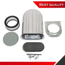 Polished 5 Finned Hood Air Scoop Kit Hilborn Style Suits Single 4 Barrel Carb