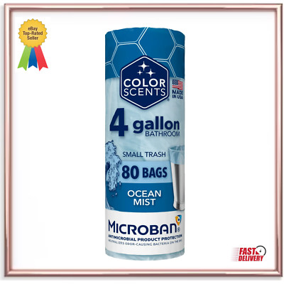 Color Scents With Microban 4-Gallon Small Twist Tie Trash Bags, 80 Bags