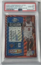 2020 Contenders Optic Immanuel Quickley Ticket Red Wave Prizm RC PSA 10 POP 1