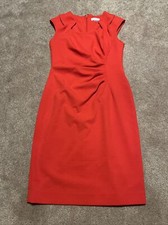 Womens Calvin Klein Red Sheath Career Dress Size 4