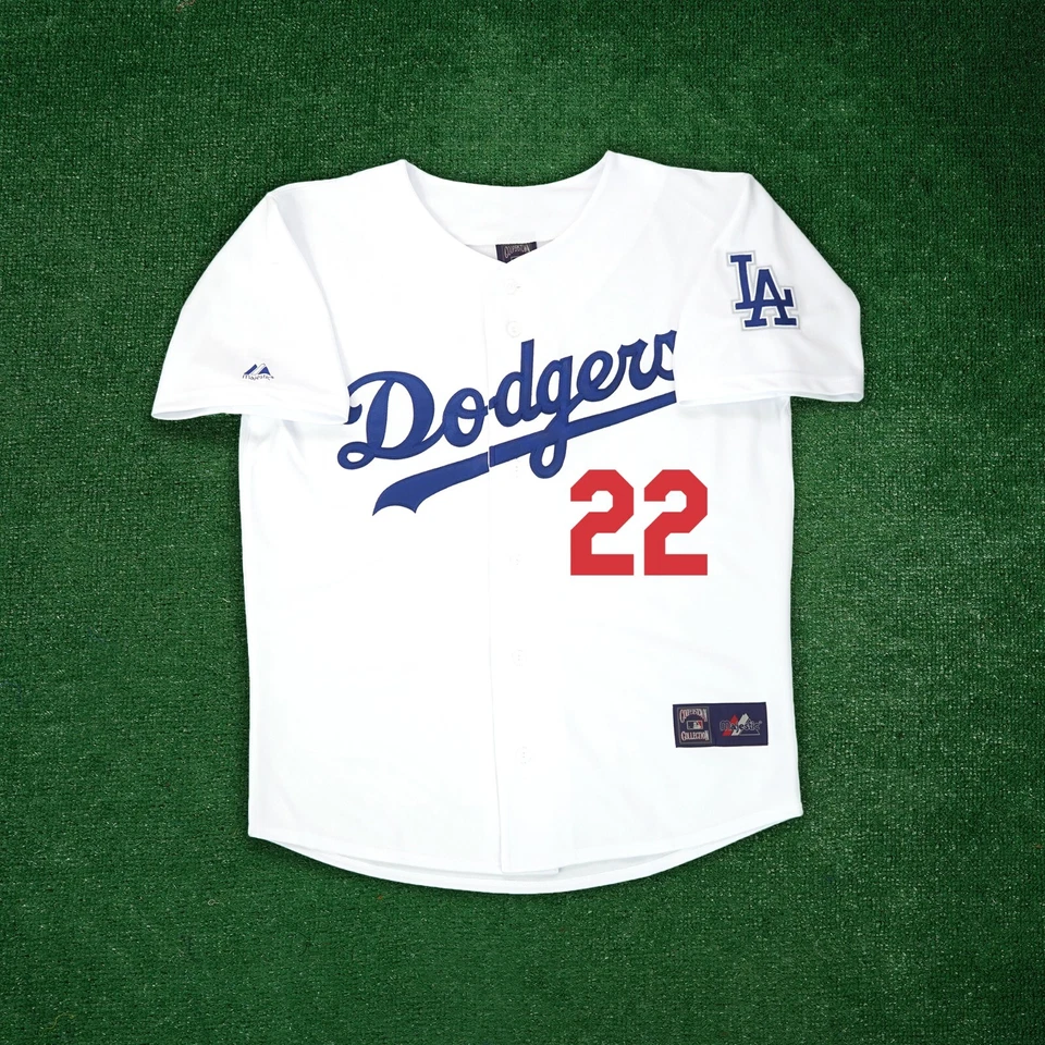 Camiseta Clayton Kershaw Los Angeles Dodgers Cooperstown Home blanca con parche Foto 2 de 4