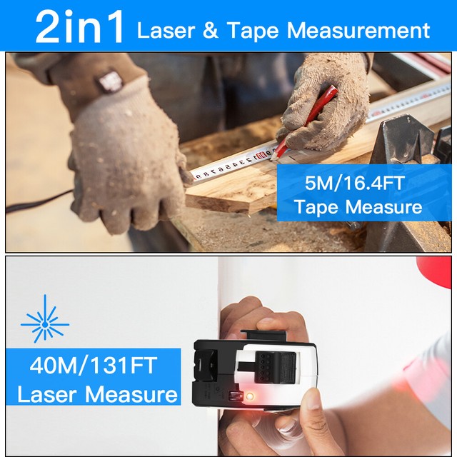 Tacklife TML01 LCD Digital Display Laser Tape Measure for sale online