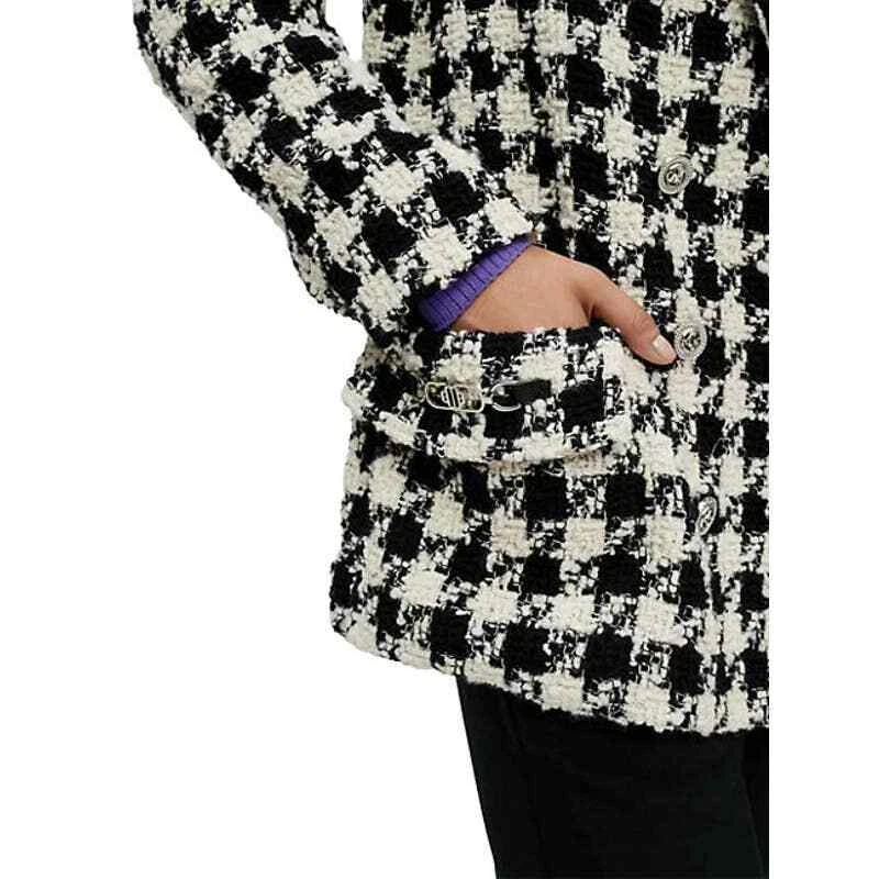 Maje Checkered Bouclé Double-Breasted Blazer Size 34/ XS NWT - Изображение 3 из 4