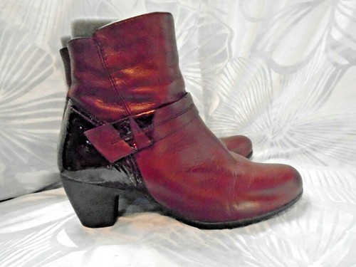 Patent Leather Ankle Boots- Size 7 UK 