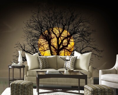 3D Moon Branches A8442 Wallpaper Wall Mural Self-adhesive Marco Carmassi Amy