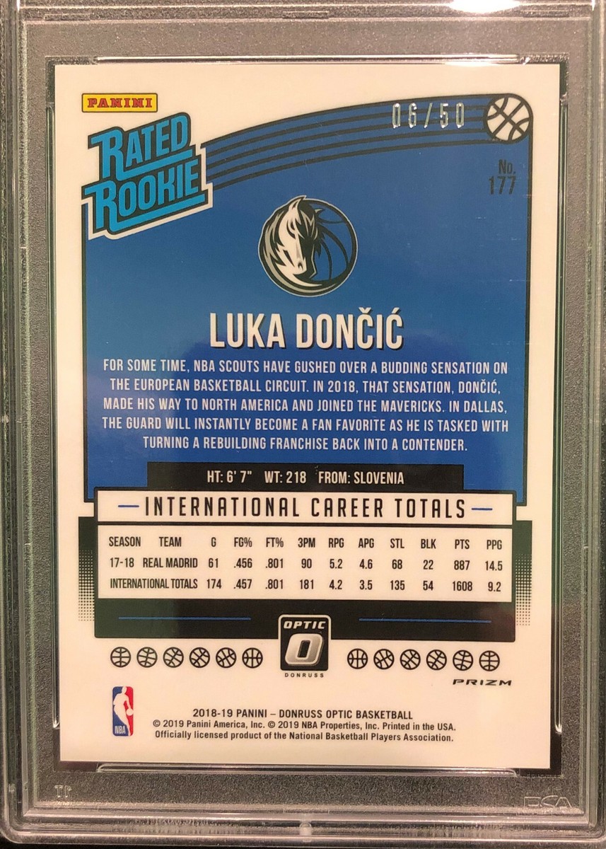 2018 Donruss Optic Blue Fast Break #177 Luka Doncic RC