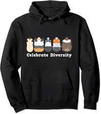 Funny 'Celebrate Diversity' Cute Guinea Pig Lovers Unisex Hooded Sweatshirt