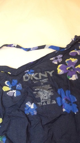 Dkny Camicia Da Notte Da Donna Bianco Blu Taglia S Floreale In Viscosa Spalline - Picture 8 of 25