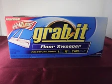 BRAND NEW! Grab It Floor Sweeper Dust Mop 10 Dry Disposable Cloths & 2 Wet Wipes