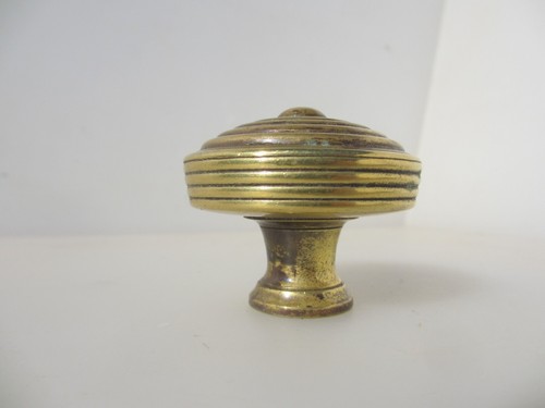 Victorian Brass Door Handle Knob Old Antique Regency Georgian Reeded Beehive x1 - Picture 4 of 12