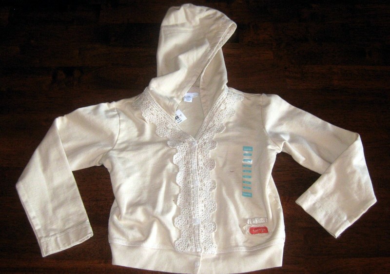 NWT NAARTJIE CREAM /IVORY HOODED JACKET W/ LACE SIZE XXL: 8 HOLIDAY SCHOOL