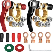 Car Battery Terminal Positive Negative Connectors Top Post Quick Release Clamp 2