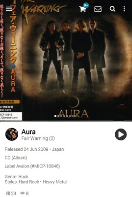 Fair Warning ~ Aura Japan OBI CD 2009 Promo Hi-Tech AOR Melodic Soft Rock