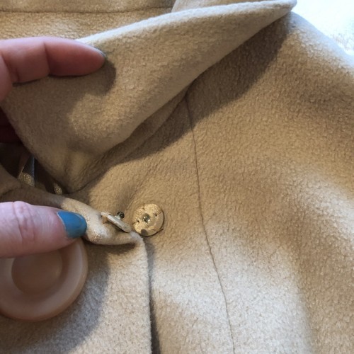 Vintage 60s Cashmere Coat Madmen Jackie O Sz L Camel Long Mod - Picture 9 of 9