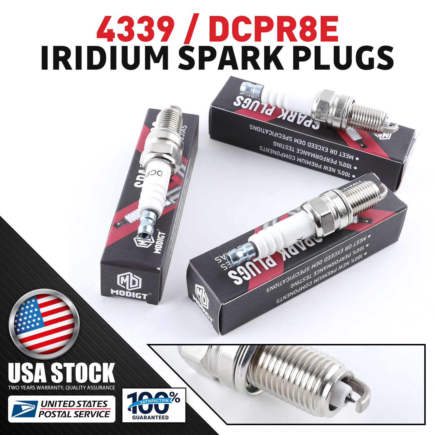 For NGK OEM DCPR8E Iridium Spark Plugs Kit Tune 4339 Set of 3 Standard for BMW