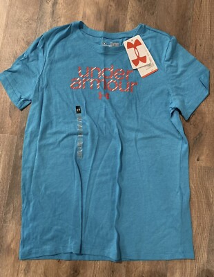 Under Armour Girl's Heat Gear Blue Short Sleeve T-shirt youth size XL