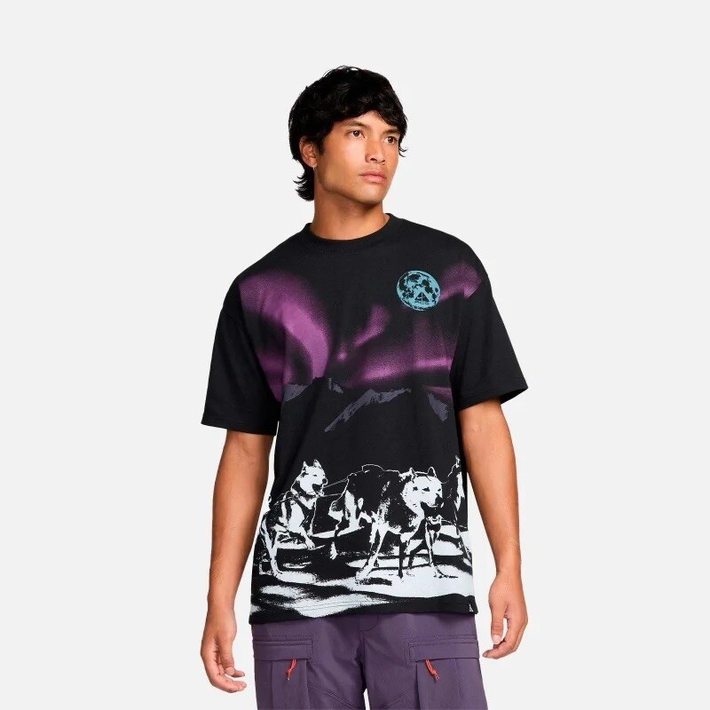 Mens Nike ACG Northern Lights Dri-Fit Short Sleeve T Shirt Top Black Size Small