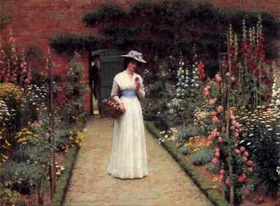 Blechschild Leighton Edmund Blair Lady In A Garden Big A4 12x8 Aluminium