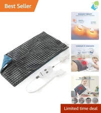 Quick-Heating Weighted Electric Pad with Vibration & 3 Massage Modes, Dark Grey