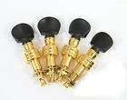 4 string banjo tuning pegs, Golden plated, plastic black button, 328G-BX-4P