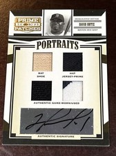 2005 Donruss Prime Patches Quad Relic Game used Worn David Ortiz AUTO 1/1 REDSOX