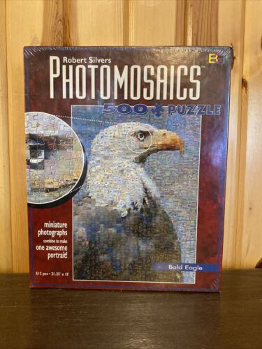 New Bald Eagle Robert Silvers Photomosaics 500 Piece Puzzle Buffalo Games - Picture 1 of 4