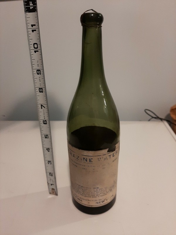 VINTAGE UNIQUE BOTTLE PIPERZINE WATER (EMPTY) TREATMENT FOR RHEUMATISM-GOUT SFH