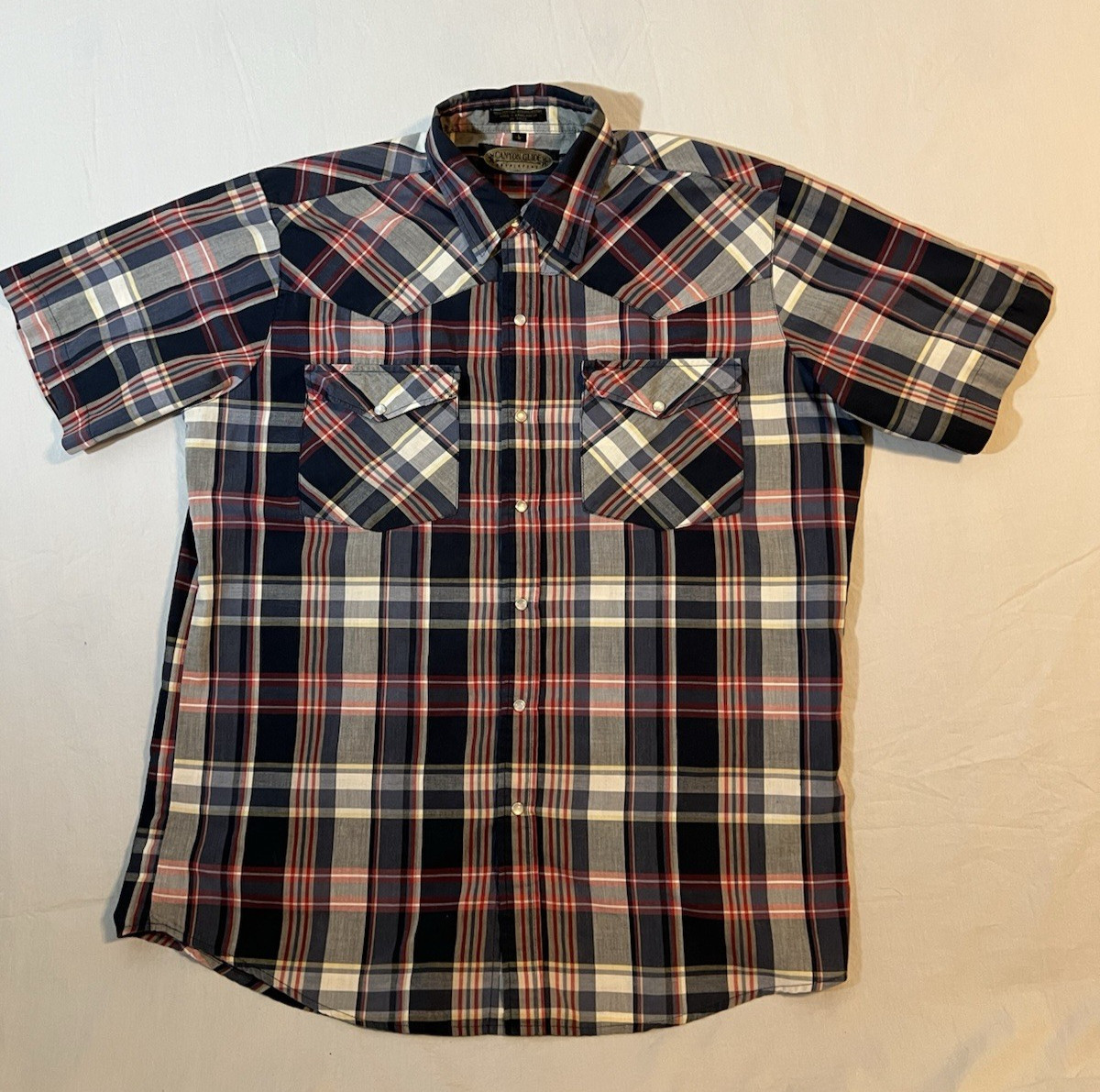 Canyon Guide Outfitters Men's Western Style Pearl Snap Shirt Plaid Size L