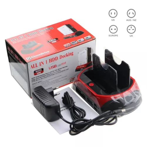 All in 1 Hard Drive Docking Station USB to SATA IDE 2.5" 3.5" SD TF Card Reader - Picture 8 of 8